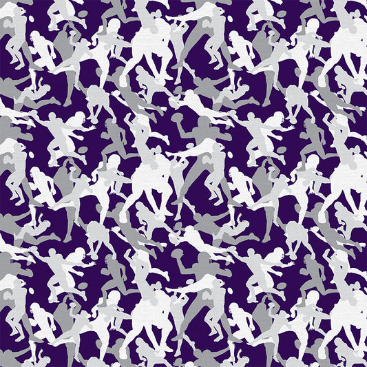 Football Camo - Purple/Grey