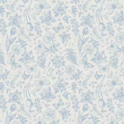 Floral Toss - Blue/White