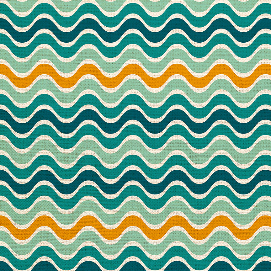 Groovy Waves - Teal – Paintbrush Studio Fabrics