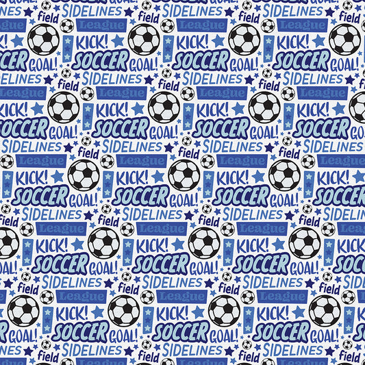 Soccer Text - Blue