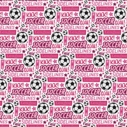 Soccer Text - Pink